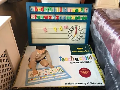 Vintage Large Teach A Child Magnetic Board With Lower Case Letters Complete • £19.99