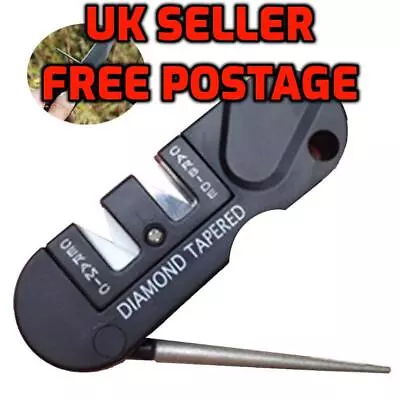 £4.49 • Buy Knife Sharpener 3-Way Ceramic Diamond Carbide | Bushcraft Survival Camping EDC 