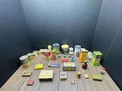 Excellent Lot Of 38 RARE Vintage & Antique Advertising Collectible Tins & Boxes • $115