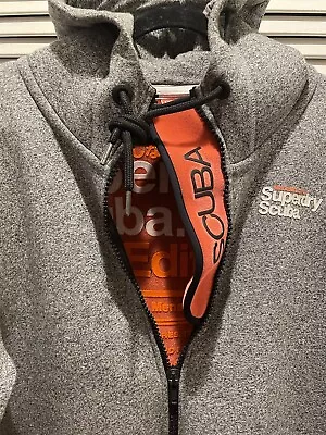 SUPERDRY Scuba Dive Edition Gray Hoodie Jacket Size XXL • $78