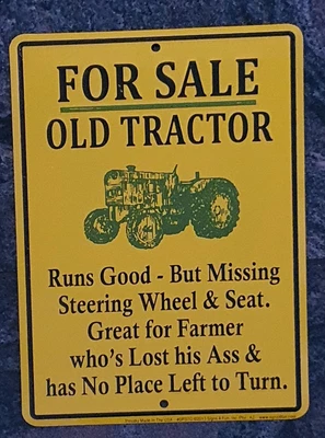 $15 • Buy JOHN DEERE OLD TRACTORS FOR SALE Sign