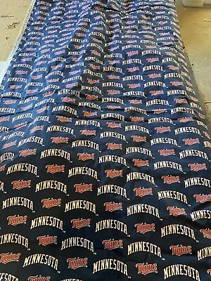 Minnesota Twins  Cotton MLB Fabric 5+ Yds Long 58” Wide. Rare! Free Shipping. • $85