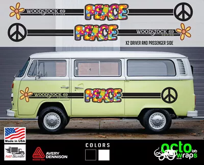 Fit VW Kombi T1 T2 Classic Bus Parts WOODSTOCK Edition Decal Sticker Emblem Tire • $97