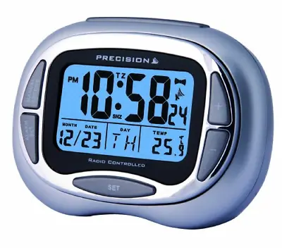 £13.02 • Buy Precision PREC0100 Radio Controlled Alarm Clock With Colour LCD Display, Silver