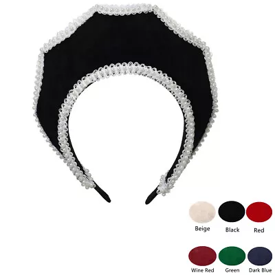 £15.59 • Buy Lady Renaissance Tudor Headpiece Medieval Royal French Hood Coronet Solid Colors