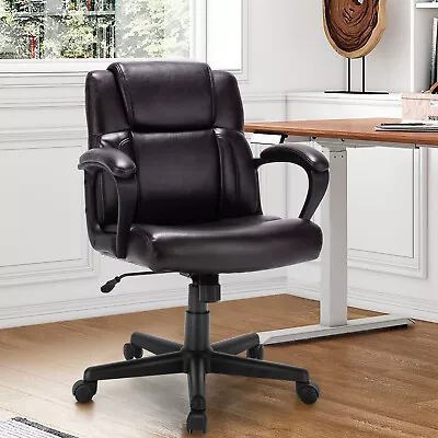 Giantex PU Leather Office Chair Modern Executive Ergonomic Swivel Computer Chair • $132.95