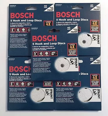 25 Bosch 5  8 Hole Hook & Loop Sanding Discs 40 Grit 5 Packs Of 5 Sr5w040 • $14.99