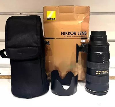 Nikon Nikkor 70-200mm F/2.8 G ED VR II Lens W/lens Hood In Case & Box • $523