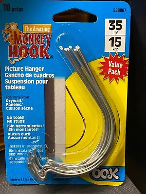 The Amazing MONKEY HOOK Picture Hanger For Drywall (10pk) New Sealed • $5.89