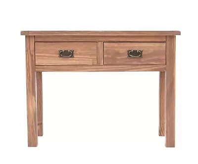 Console Table 2 Drawer Dark Oak Hallway Furniture With Storage Country Unit • £134.99