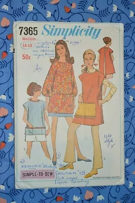 Simplicity Sewing Pattern 7365 Womens Apron Medium 14-16 Vintage 60s Uncut FF • $25