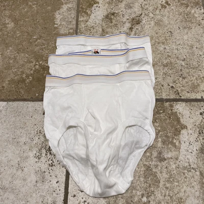 $1.25 • Buy 3 Pair Vintage Fruit Of The Loom Underwear Briefs Size 30 Sm Blue Yellow Stripe