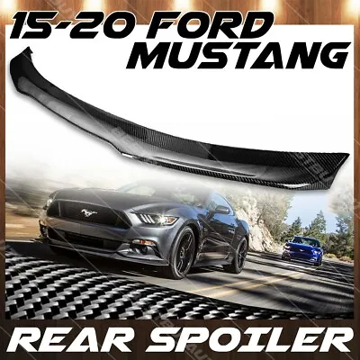 Rear Trunk Wing For 15-21 Ford Mustang Gloss Carbon Fiber B Style Spoiler Lid • $238.59