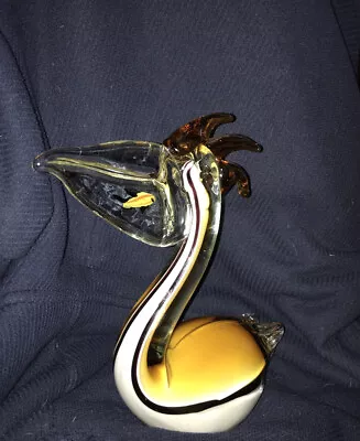 Murano Hand Blown Art Glass Pelican With Fish In Mouth RARE • $59.99