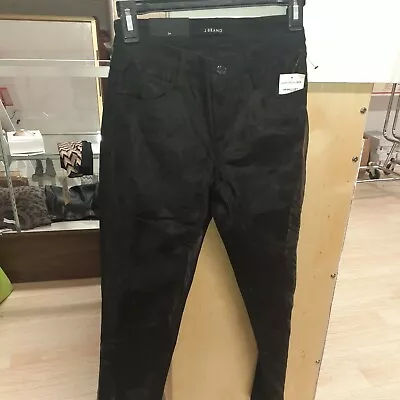 J Brand High Rise Photo Ready Ultra-Skinny Crop Cigarette Jeans BLACK Size 24  • $45