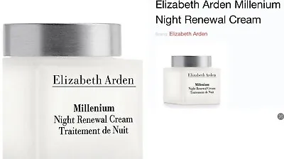 2 PACK Elizabeth Arden Millenium Night Renewal Cream 1.7 Oz X 2 Pcs  NEW Unboxed • $36.50