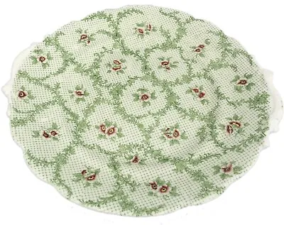 Victorian C 1840 Chintz Pattern Green Transferware Porcelain Dessert Plate Roses • $22.38