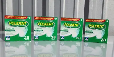 FREE SHIPPING -  4 BOXES POLIDENT 3 Minute Effervescent Antibacterial Cleaner • $9.69