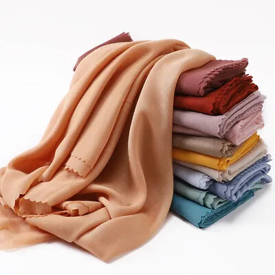 Square Hijab Cotton Viscose Scarves Muslim Headscarf For Women Shawls Wraps • $9.49