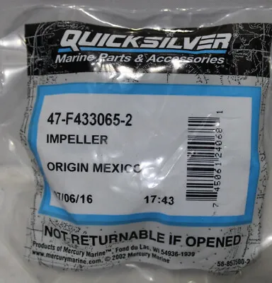 Mercury Part # 47-F433065-2 Impeller New In Package • $23.37