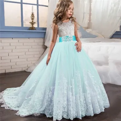 £27.99 • Buy Fancy Flower Long Prom Gowns Teenagers Dresses For Girl Children Party Clothing 