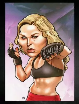 2015 Ronda Rousey Ufc 8/18 Caricature Art Sketch Card Original Print Artist Sign • $24.99