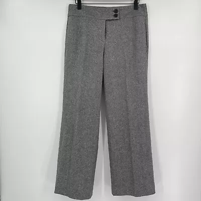 J. Crew Womens Pants Grey Sz 4 Favorite Fit Wool Mid Rise Straight Leg Trousers • $30