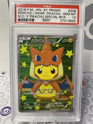 $3500 • Buy PSA 10 GEM MINT Poncho-Wearing Pikachu 208/XY-P Charizard Pokemon Card CS10-342
