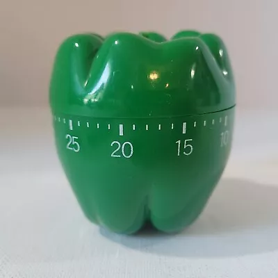 Green Pepper Shaped Vintage Kitchen Timer 1980s • $12.75