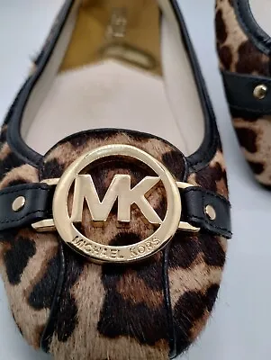 Michael Kors FULTON  Calf Hair Leopard Ballet Slip-On Flats  Shoes Size 8M - EUC • $55