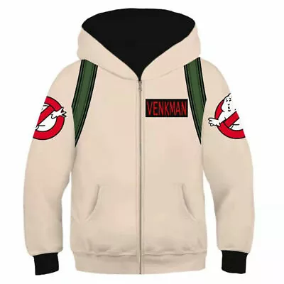 Kids Ghostbusters Cosplay Hoodie 3D Printed Hooded Sweatshirt Zipper Pullover • $28.19