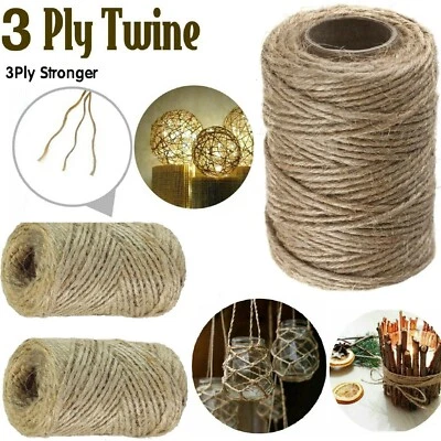 £1.09 • Buy 3 Ply Natural Jute Twine String Cord Craft Rustic Brown Shabby Shank Strong Gift