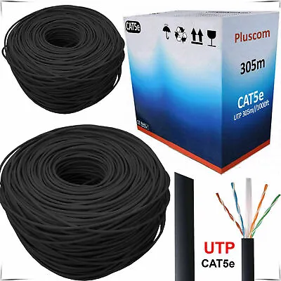 £24.75 • Buy 305M CAT5e Network Cable UTP Ethernet Patch Roll Lan Outdoor Reel Bulk UK Lot