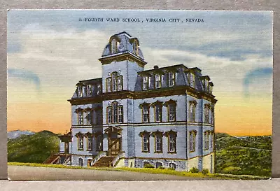 Fourth Ward School Virginia City Nevada Linen Postcard No 2114 • $4.80
