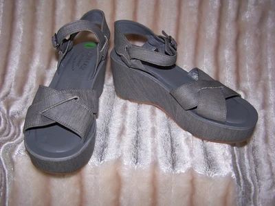 £9.95 • Buy Authentic Kork-ease Ava Hand Made Grey Wedge Sandals Size: Uk6.5 - Eur40