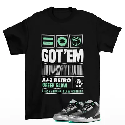 Copped Sneaker Shirt To Match Jordan 3 Retro Green Glow CT8532-031 • $24.75