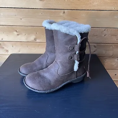 Ugg Australia Akadia Brown Shearling Lined Winter Boots 1007760 Women's Size 6 • $47.90