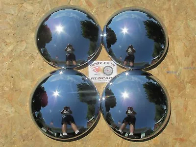 10 1/4  Chrome Steel Baby Moon Hubcaps Set Of 4 Mrg4580 Great Shine Nice Item • $124.95