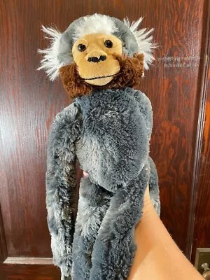 Wild Republic Long Armed Monkey Grey Monkey Plush Hook And Loop Feet Hands • $14.98