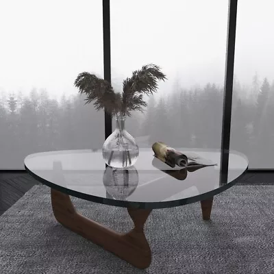 Vintage Triangle Glass Coffee Table Noguchi Style Leisure End Table Living Room • $439