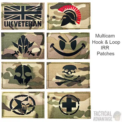 Multicam Camo Hook & Loop Morale Patches IR Reflective Army Military Airsoft • £4.95