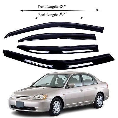 Fits Honda Civic 2001-2005 Side Window Visor Sun Rain Deflector Guard • $29.99