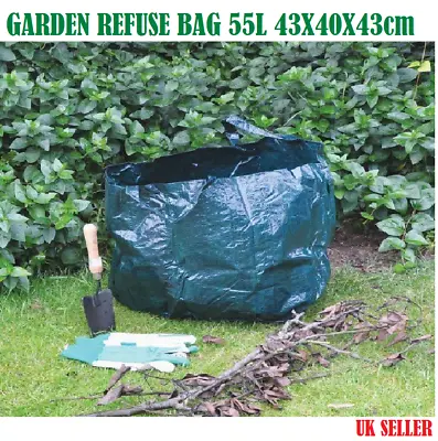 £3.39 • Buy Garden Rubbish Waste Bags Sack Bin Refuse Sack Leaf Grass Bag 55L Capacity