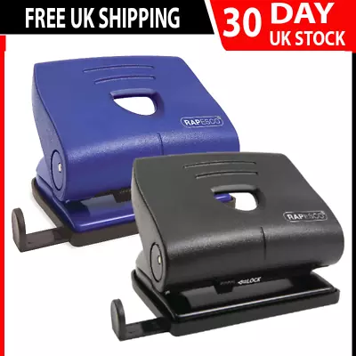 22 Sheet Medium Size Capacity Paper Hole Punch - Black / Blue Fast Dispatch UK • £5.59