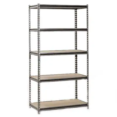 $70.83 • Buy Muscle Rack Adjustable 5-Shelf Z-Beam Steel Storage Rack Shelving Unit, Silver