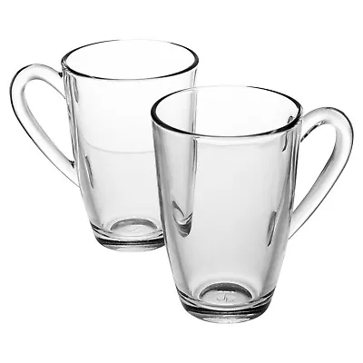 2 4 6 Large 325ml Coffee Tea Glass Cups Hot Drink Mugs With Handle Hot Chocolate • £6.49