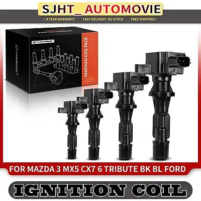 4x Ignition Coil Packs For Ford Escape ZC ZD Mazda 3 BK 6 GY CX-7 MX-5 2005-2014 • $66.99