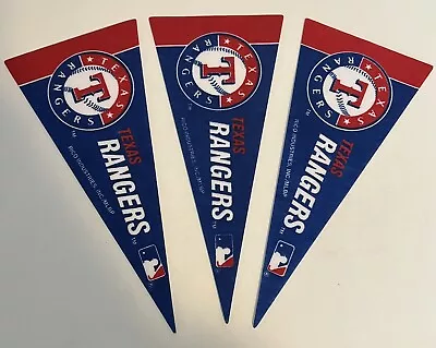 Texas Rangers Mini Pennants Felt 4  X 9  - MLB Blue Red Lot Of 3 - RICO Ind. • $5