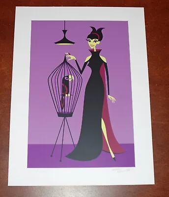 Josh Agle Shag Serigraph Spinstress Print S/# 200 W/ COA Maleficent Disney Art • $535.50