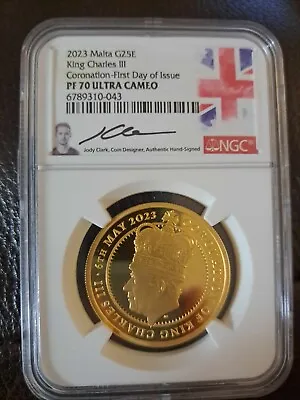 2023 Malta G25E King Charles III Coronation First Day Of Issue PF70 Ultra Cameo • $3995